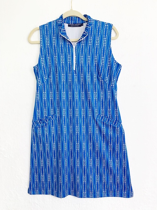 Katherine Way Dresses & Skirts - Katherine Way 1/4 Zip Sleeveless Shift Dress Blue Sz S